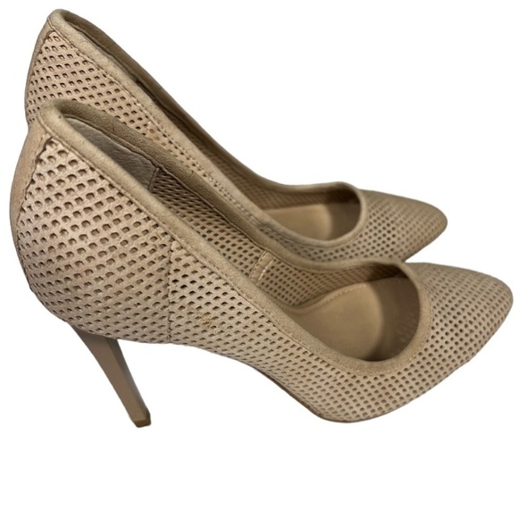 French Connection Monet Nude Suede Perforated heels size 7.5 - Picture 1 of 9